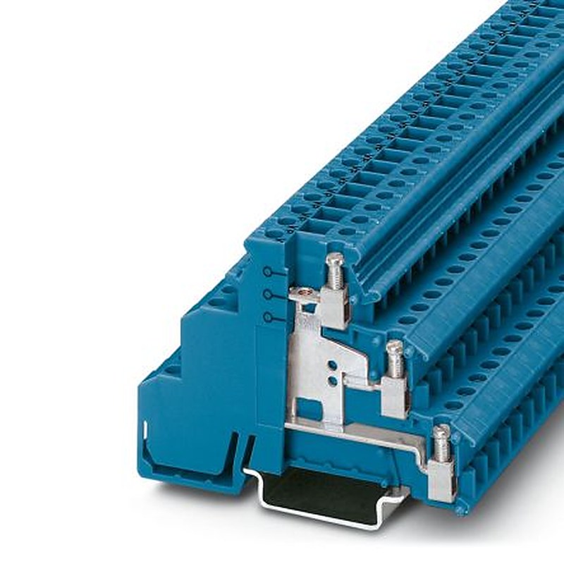 Phoenix Contact 2715584 DIKD 1.5-PV BU Series Non-Fuse DIN Rail Terminal Blue, 0.2mm², 4 mm², 3-Level, Screw