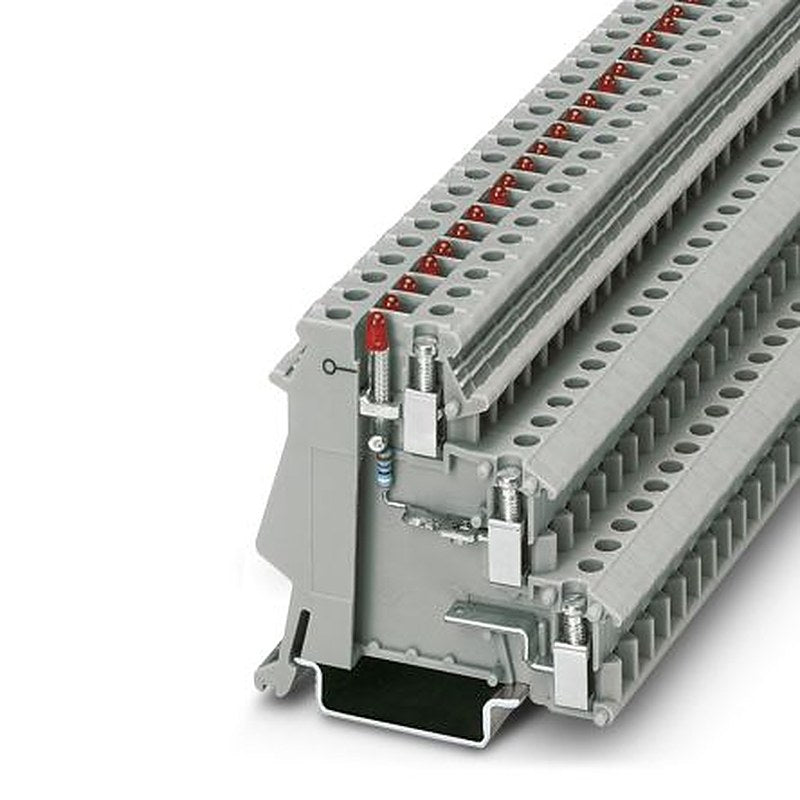 Phoenix Contact 2715856 DIK 1.5 Series DIN Rail Terminal Block Grey, 0.2mm², 4 mm², 3-Level, Screw