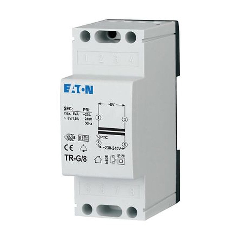 Eaton 0 W DIN Rail Transformer, 230 V ac Primary, 8 V Secondary, RoHS