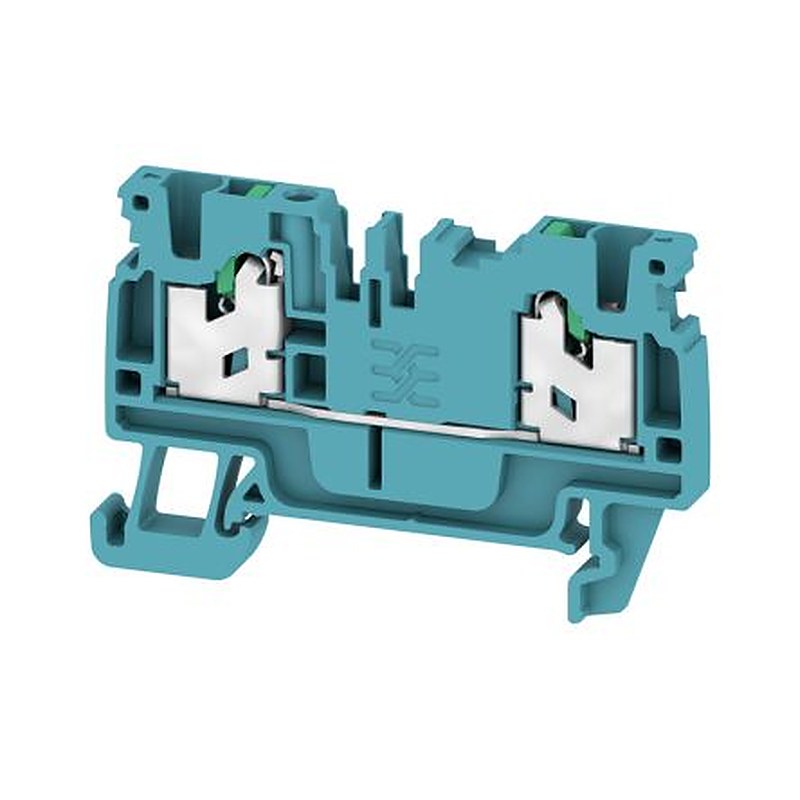 Weidmüller 2753940000 AS2C 2.5 BL Series Feed Through Terminal Block Blue, 1-Level, Snap-In