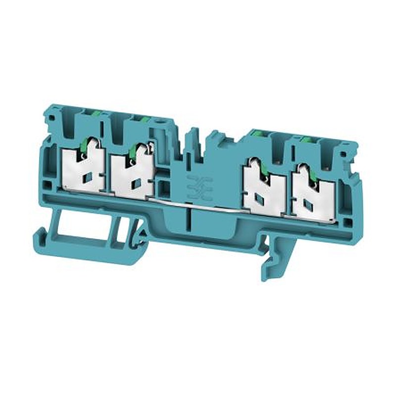 Weidmüller 2753960000 AS4C 2.5 BL Series Feed Through Terminal Block Blue, 1-Level, Snap-In