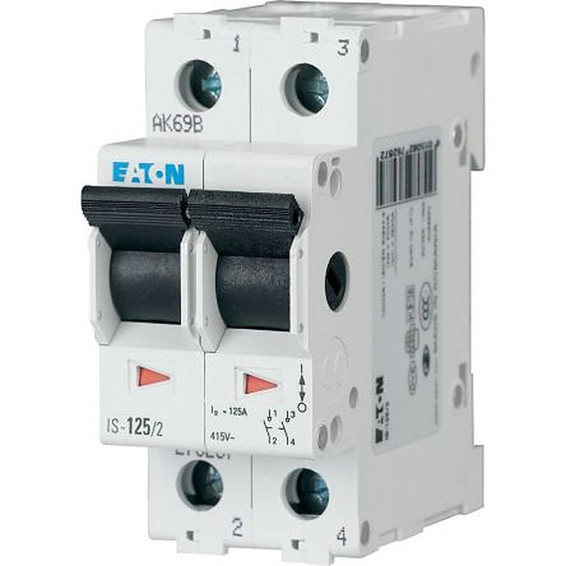 Eaton 2-Pole DIN Rail Isolator Switch -, IP40, 1250A, 110 kW