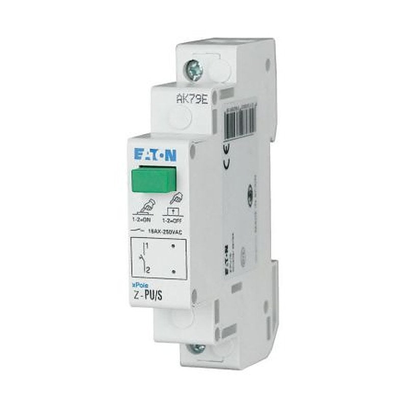 Eaton Z-PUL Series Push Button Switch, DIN Rail, 1 NO/1 NC, IP40 250 V ac