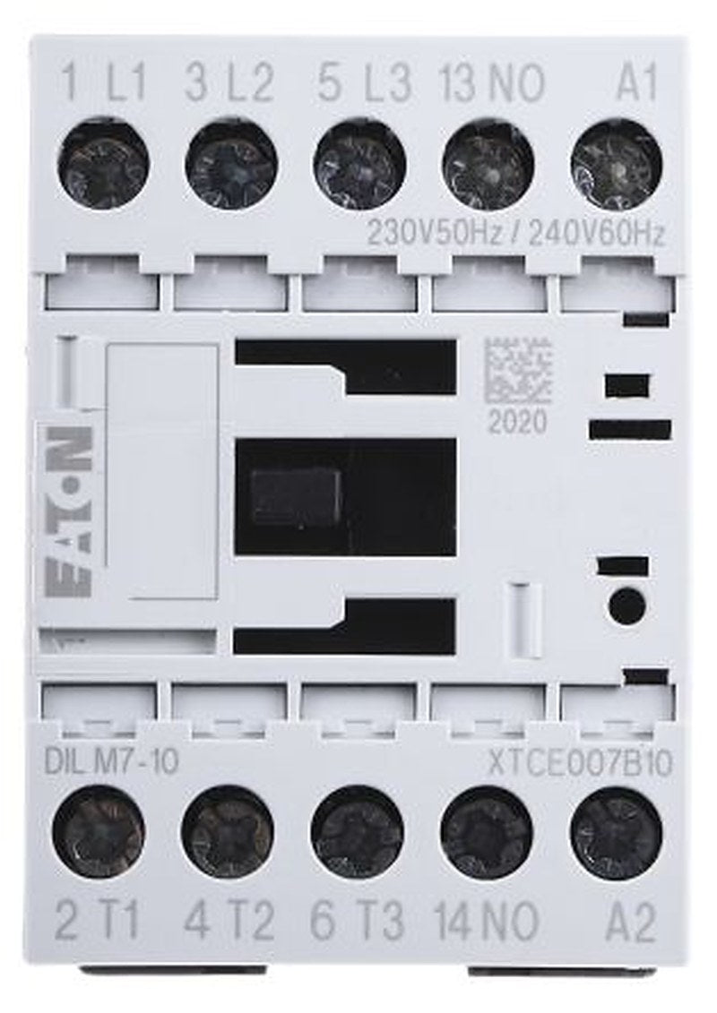 Eaton DILM Contactor, 230V ac Coil, 3-Pole, 7 A, 3 kW 230V ac, 3 NO, 400V ac