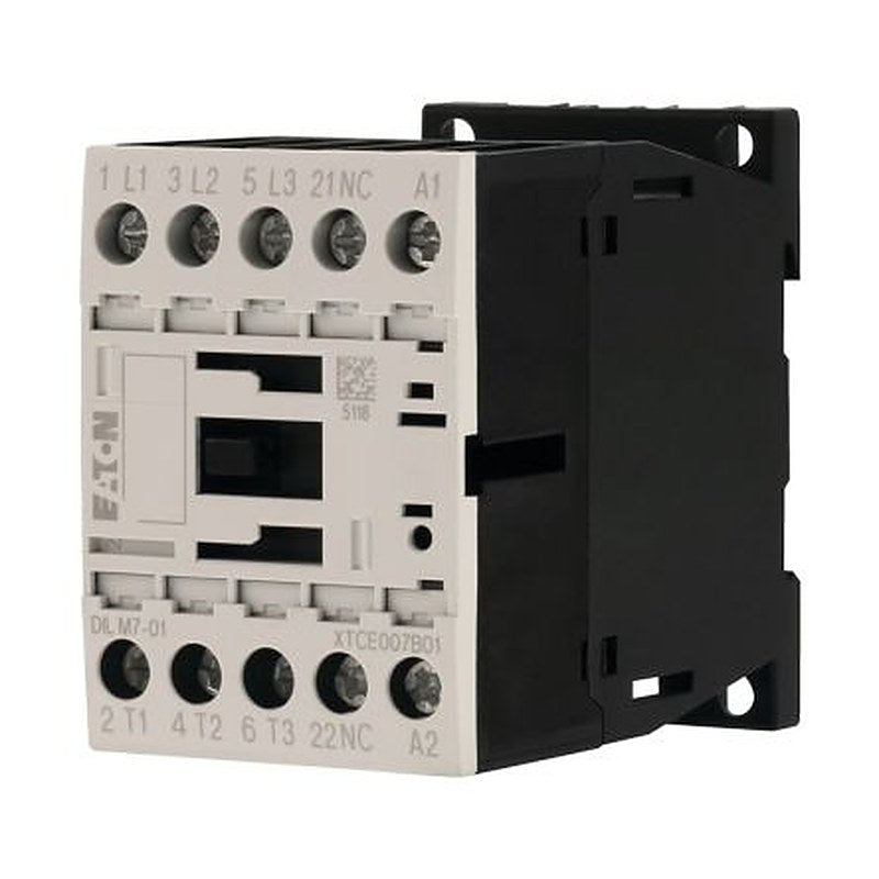 Eaton DILM Contactor, 110V ac Coil, 3-Pole, 7 A, 3 kW 110V ac, 1 NC, 400V ac