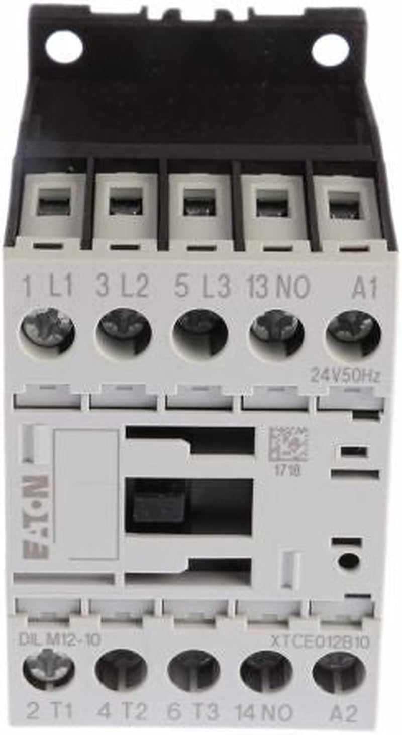 Eaton DILM Contactor, 24V ac Coil, 3-Pole, 12 A, 5.5 kW 245V, 3 NO, 400V ac