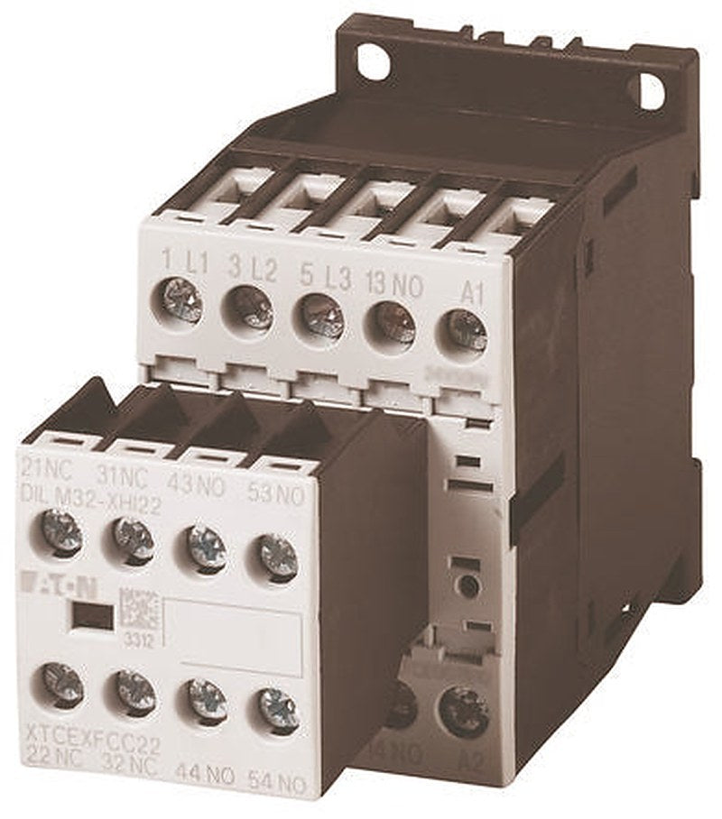 Eaton DILM12-32(24VDC) Contactor, 24V dc Coil, 3-Pole, 12 A, 5.5 kW 24V dc, 3 NO/2 NC, 400V