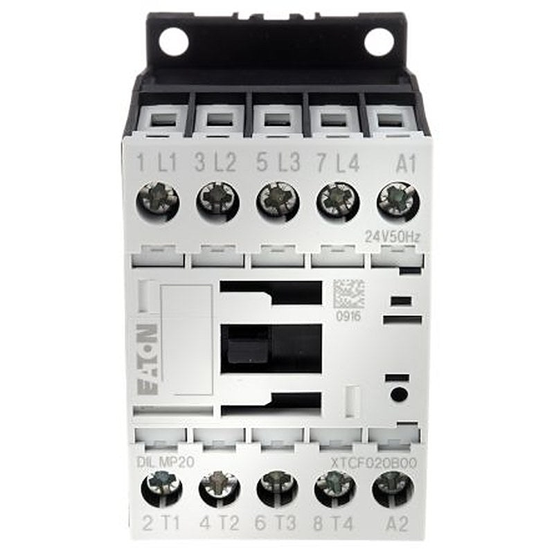 Eaton DILM Contactor, 24V ac Coil, 4-Pole, 20 A, 5.5 kW 24V ac, 4 NO, 400V ac