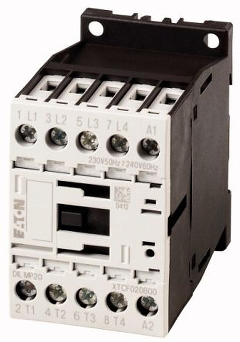 Eaton DILM Contactor, 220V ac/dc, 230 V ac/dc Coil, 3-Pole, 22 A, 4.5 kW, 1 NO, 480V