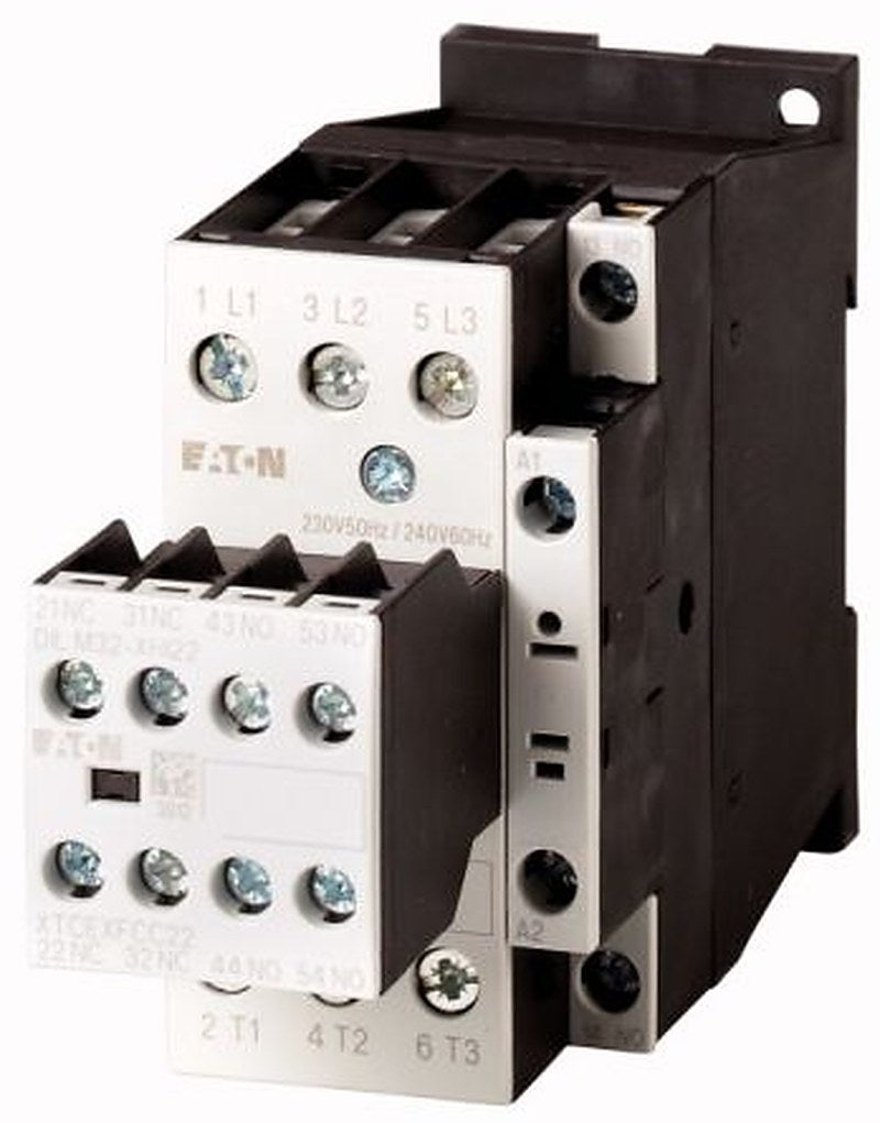 Eaton DILM Contactor, 220V ac/dc, 230 V ac/dc Coil, 4-Pole, 18 A, 14 kW 0.8V ac, 1.1 V ac, 1 NO, 400V