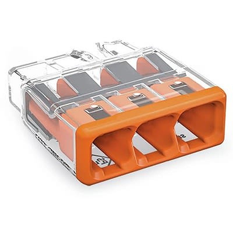 WAGO, 2773 Splice Connector, Orange, Insulated, Copper 12 AWG