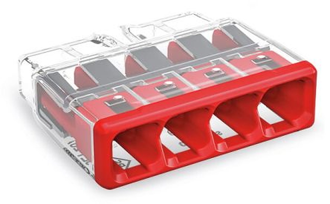 WAGO, 2773 Splice Connector, Red, Insulated, Copper 12 AWG