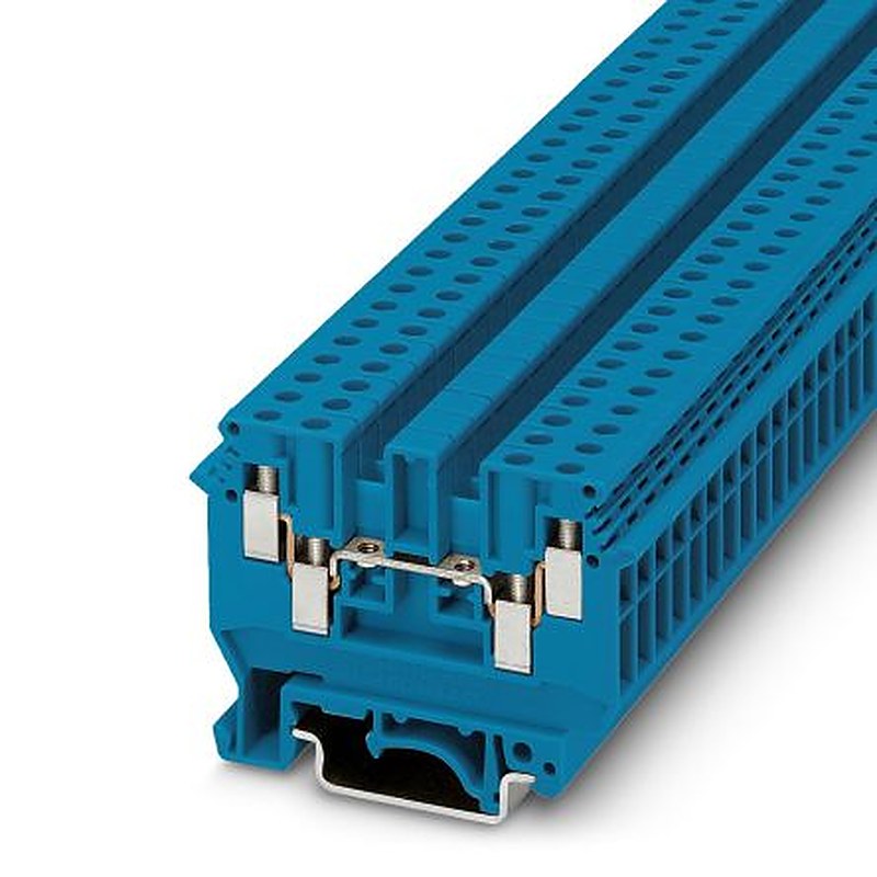 Phoenix Contact 2775090 UDK 4 BU Series Feed Through Terminal Block Blue, 4mm², 1-Level, Screw