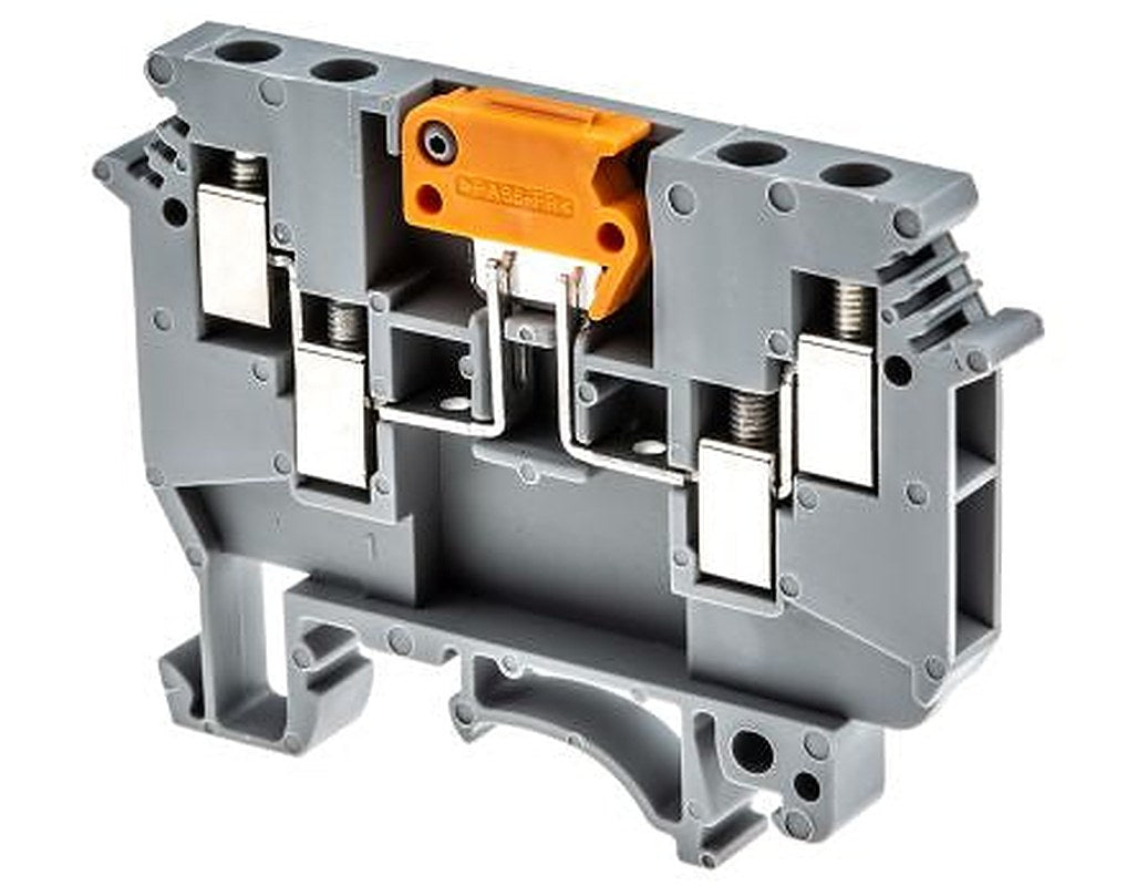 Phoenix Contact 2775210 UDK 4-MTK-P/P Series Knife Disconnect Terminal Block Grey, 4mm², 1-Level, Screw