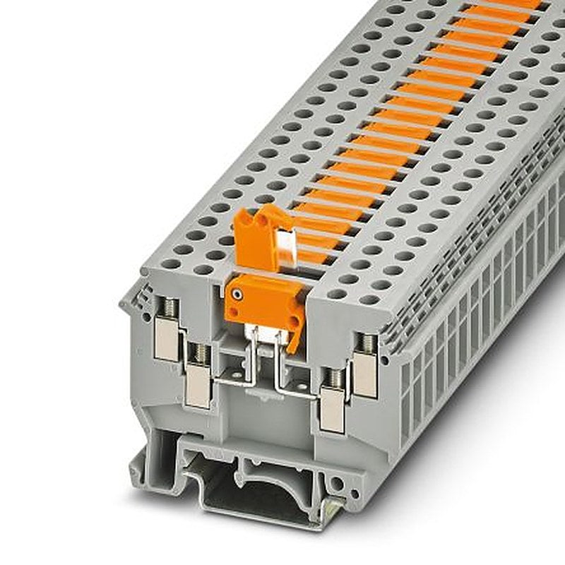 Phoenix Contact 2776044 UDK 4-MTK-P/P MITSPERRE Series Knife Disconnect Terminal Block Grey, 4mm², 1-Level, Screw