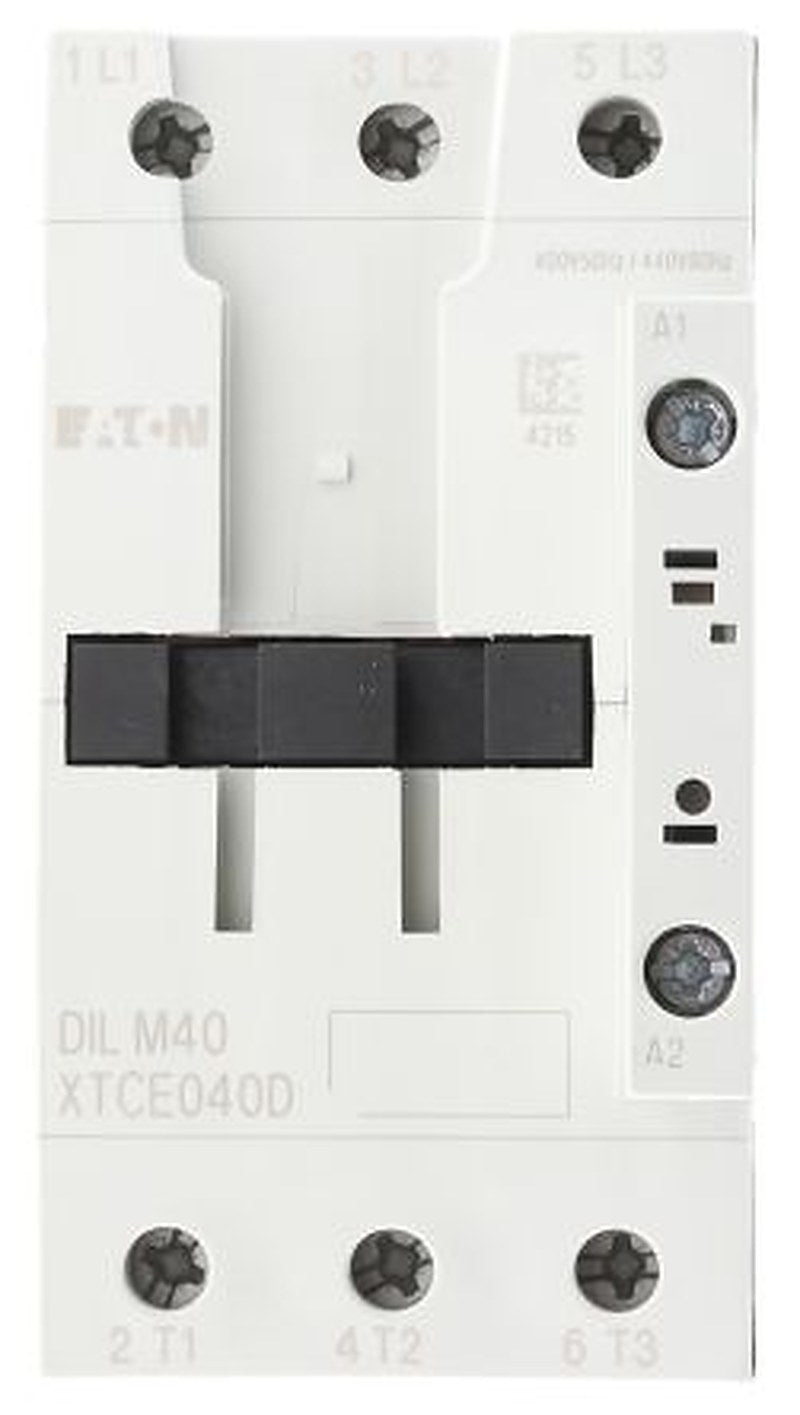Eaton DILM Contactor, 400V ac Coil, 3-Pole, 40 A, 18.5 kW 400V ac, 3 NO, 400V ac