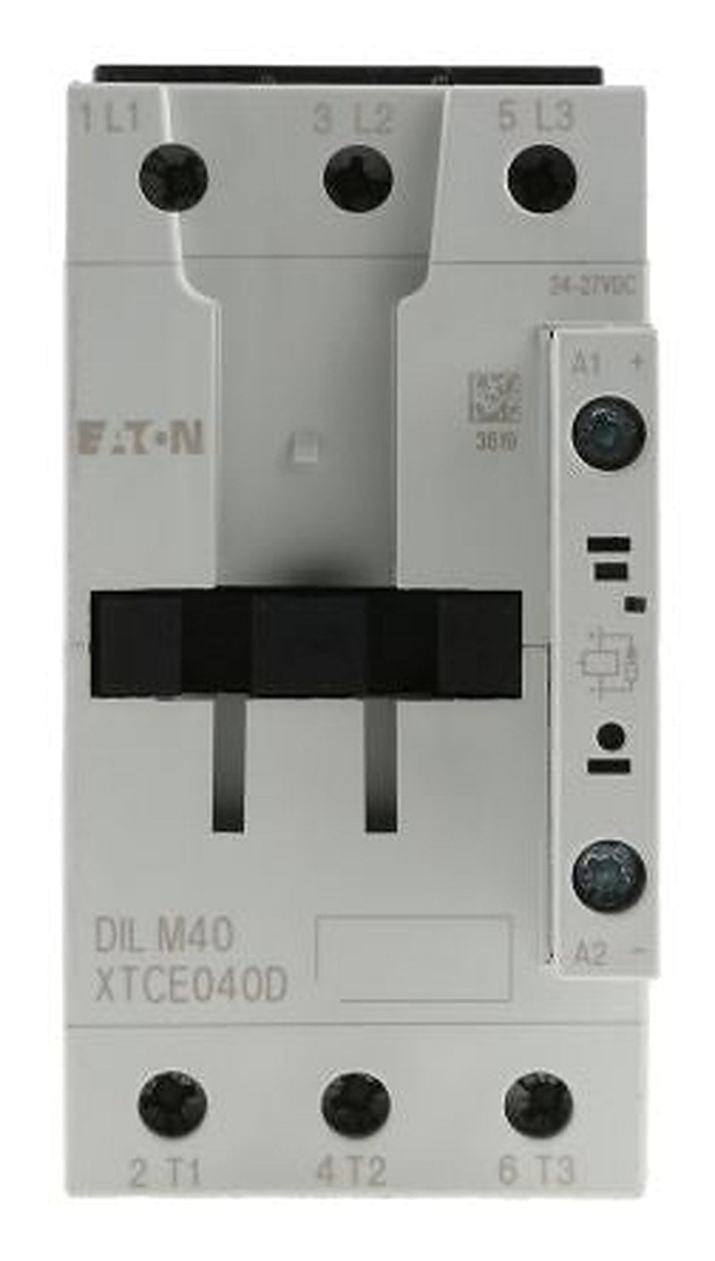 Eaton DILM Contactor, 24V dc Coil, 3-Pole, 40 A, 18.5 kW 24V dc, 3 NO, 400V ac
