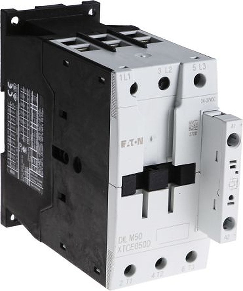 Eaton DILM Contactor, 24V dc Coil, 3-Pole, 50 A, 22 kW 24V dc, 3 NO, 400V ac
