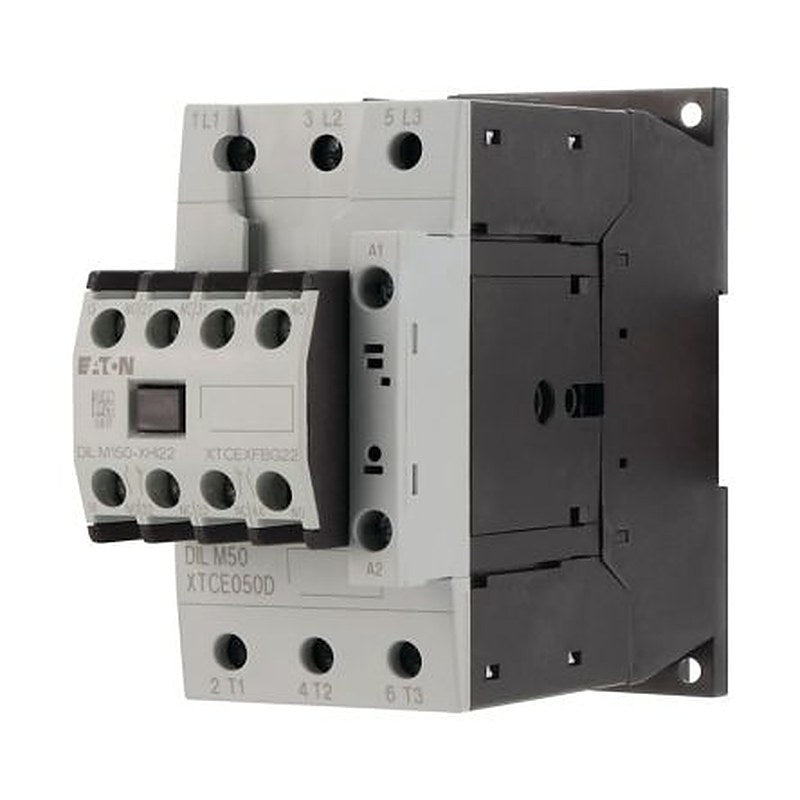 Eaton DILM Contactor, 24V dc, 27 V dc Coil, 3-Pole, 50 A, 22 kW 24V dc, 27 V dc, 400V