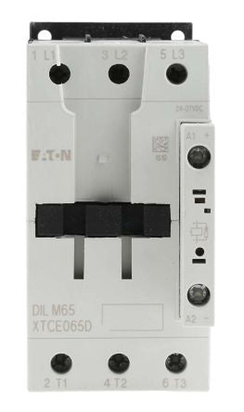 Eaton DILM Contactor, 24V dc Coil, 3-Pole, 65 A, 30 kW 24V dc, 3 NO, 400V ac