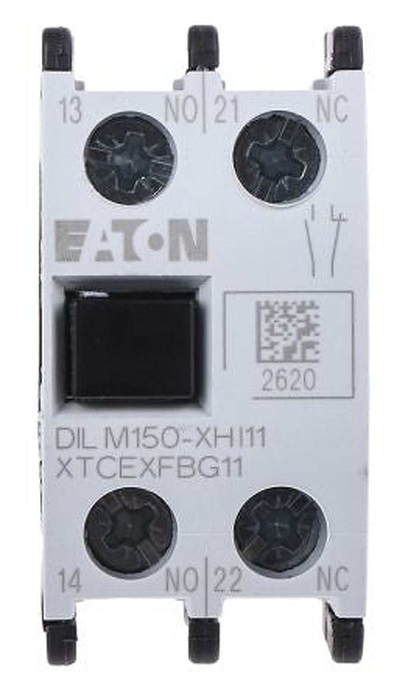 Eaton Auxiliary Contact, 2 Contact, 1 NO/1 NC, DILM40 - DILM170, Front Fixing, 16 A, 500V ac, 277946 DILM150-XHI11
