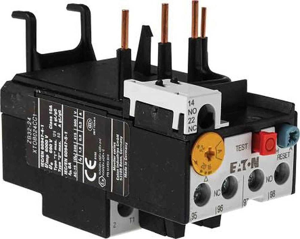 Eaton, ZB Overload Relay 1 NO/1 NC, 16A, 24 A F.L.C, 24A Contact Rating, 6 W, 500V ac