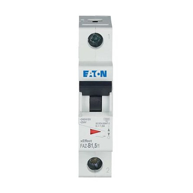 Eaton xEffect FAZ Miniature Circuit Breaker, 1-Pole, 1.5A, Type B, 230V ac AC, 48 V dc DC, 10 kA Breaking Capacity