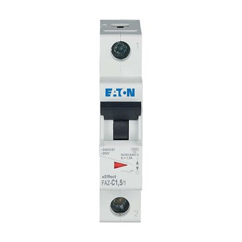 Eaton xEffect FAZ Miniature Circuit Breaker, 1-Pole, 1.5A, Type C, 230V ac AC, 48 V dc DC, 10 kA Breaking Capacity
