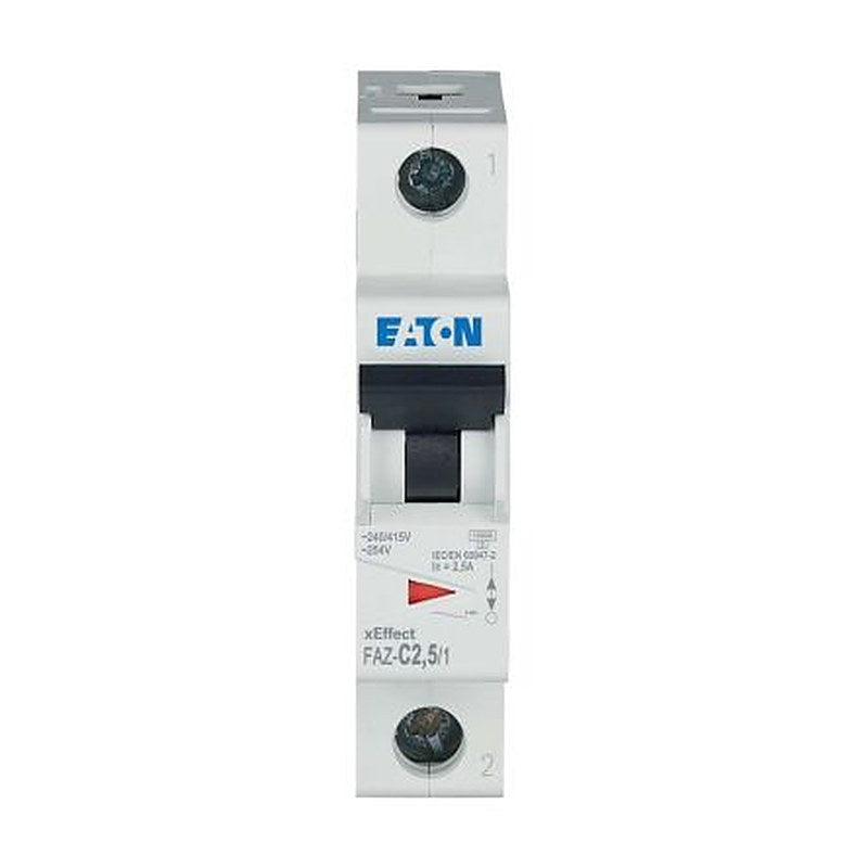 Eaton xEffect FAZ Miniature Circuit Breaker, 1-Pole, 2.5A, Type C, 230V ac AC, 48 V dc DC, 10 kA Breaking Capacity