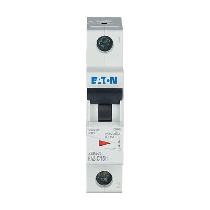 Eaton xEffect FAZ Miniature Circuit Breaker, 1-Pole, 15A, Type C, 230V ac AC, 48 V dc DC, 10 kA Breaking Capacity