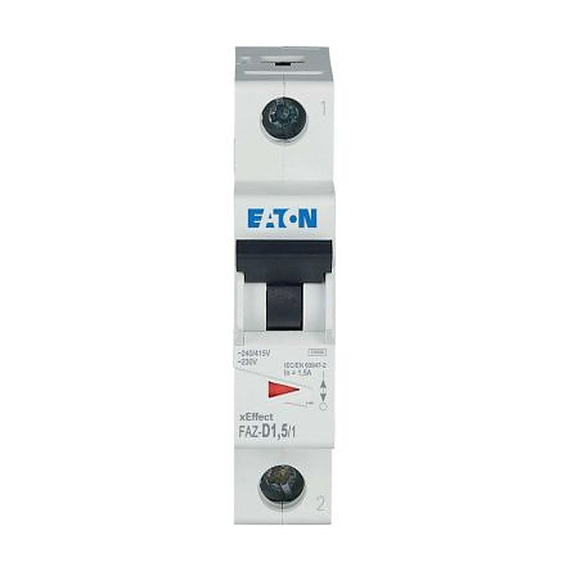 Eaton xEffect FAZ Miniature Circuit Breaker, 1-Pole, 1.5A, Type D, 230V ac AC, 48 V dc DC, 10 kA Breaking Capacity