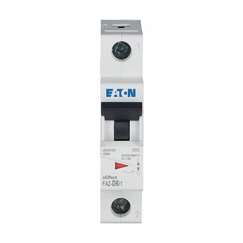 Eaton xEffect FAZ Miniature Circuit Breaker, 1-Pole, 6A, Type D, 240V ac AC, 48 V dc DC, 10 kA Breaking Capacity