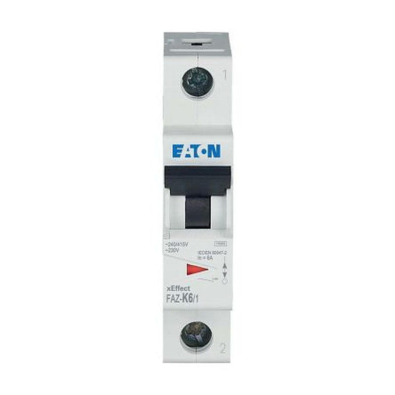 Eaton xEffect FAZ Miniature Circuit Breaker, 1-Pole, 6A, Type K, 230V ac AC, 48 V dc DC, 10 kA Breaking Capacity