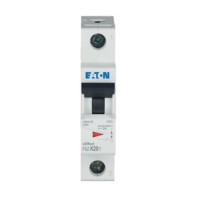Eaton xEffect FAZ Miniature Circuit Breaker, 1-Pole, 20A, Type K, 230V ac AC, 48 V dc DC, 10 kA Breaking Capacity
