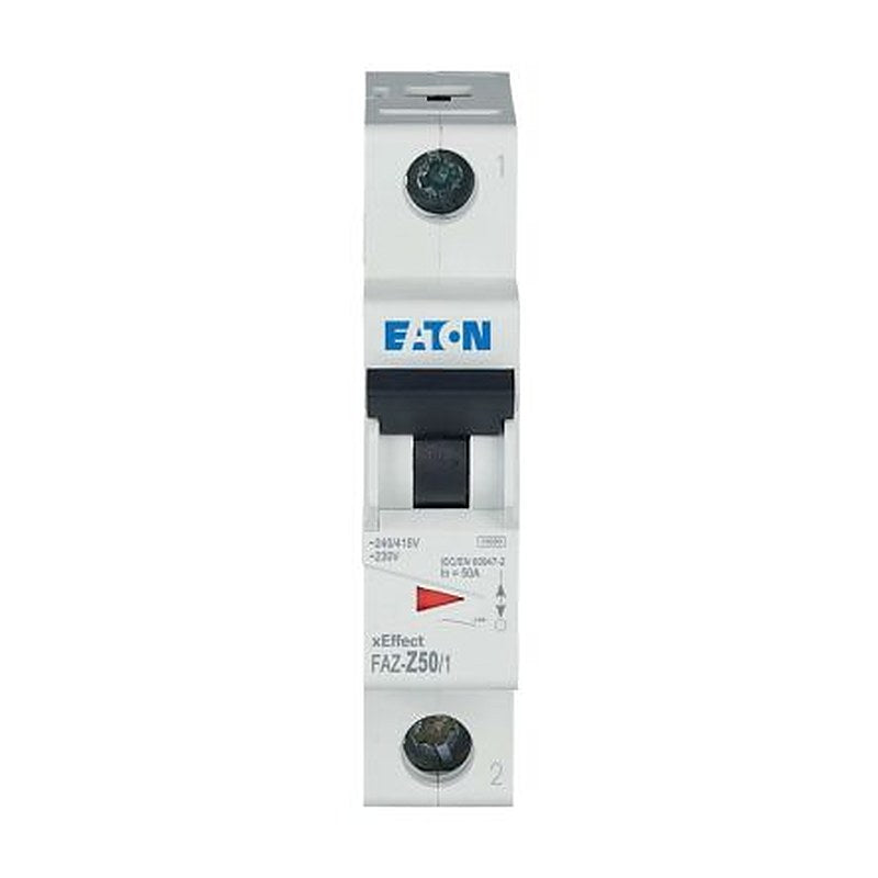 Eaton xEffect FAZ Miniature Circuit Breaker, 1-Pole, 50A, Type Z, 230V ac AC, 48 V dc DC, 10 kA Breaking Capacity
