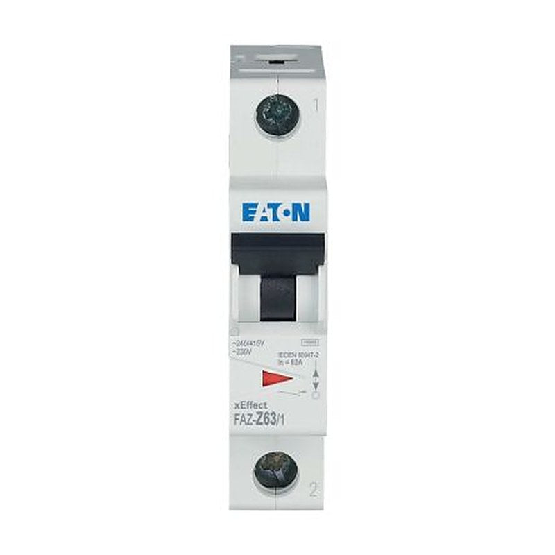 Eaton xEffect FAZ Miniature Circuit Breaker, 1-Pole, 63A, Type Z, 230V ac AC, 48 V dc DC, 10 kA Breaking Capacity