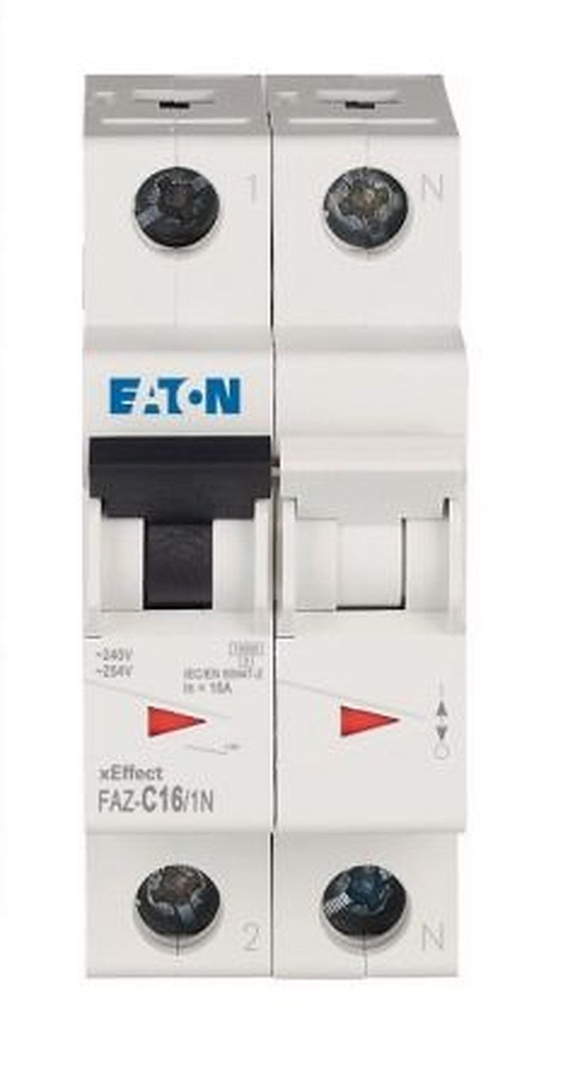 Eaton xEffect FAZ Miniature Circuit Breaker, 1-Pole, 16A, Type C, 240V ac AC, 48 V dc DC, 10 kA Breaking Capacity
