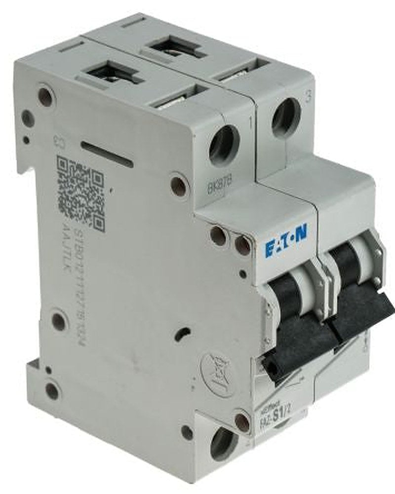 Eaton xEffect FAZ Miniature Circuit Breaker, 2-Pole, 1A, Type S, 230V ac AC, 60 V dc DC, 10 kA Breaking Capacity