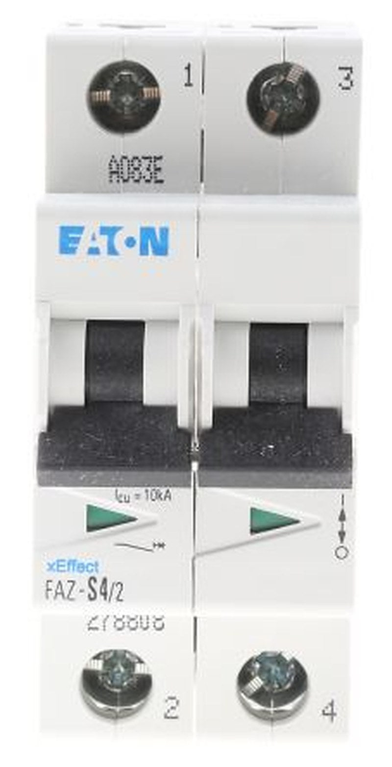Eaton xEffect xEffect Miniature Circuit Breaker, 2-Pole, 4A, Type S, 230V ac AC, 10 kA Breaking Capacity