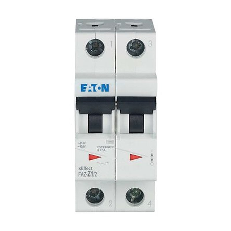 Eaton xEffect FAZ Miniature Circuit Breaker, 2-Pole, 1A, Type Z, 400V ac AC, 96 V dc DC, 10 kA Breaking Capacity