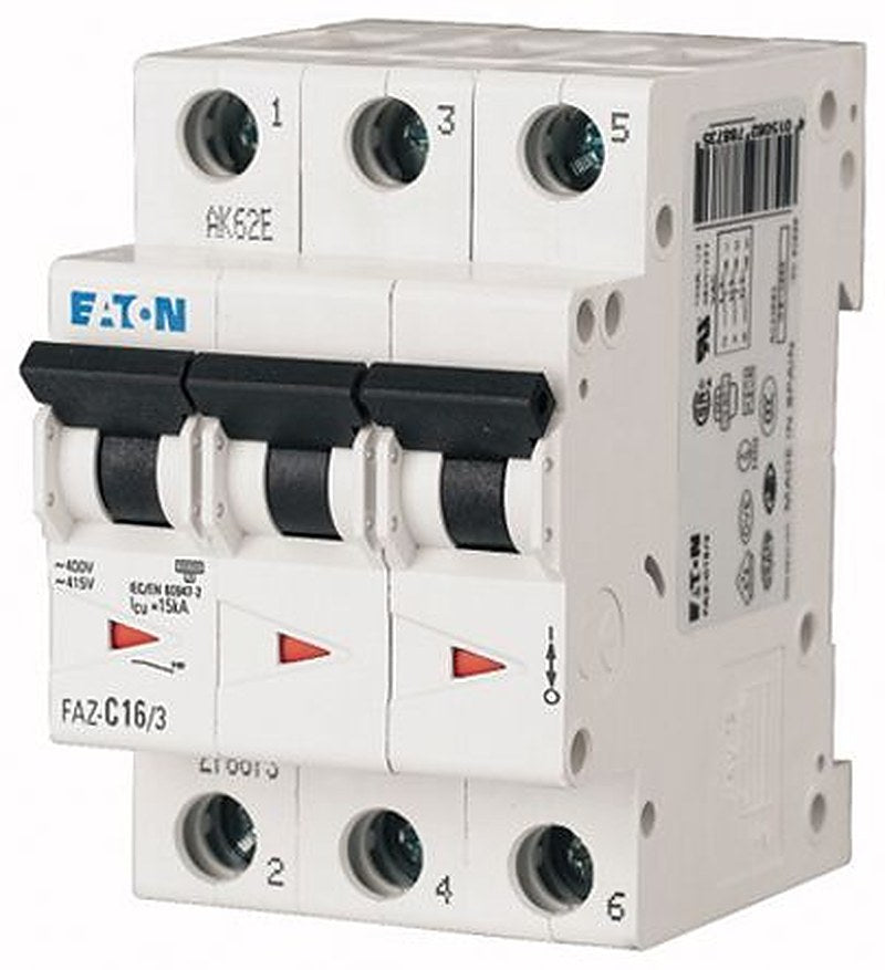 Eaton xEffect xEffect Miniature Circuit Breaker, 3-Pole, 20A, Type C, 400V ac AC, 60 V dc DC, 10 kA Breaking Capacity