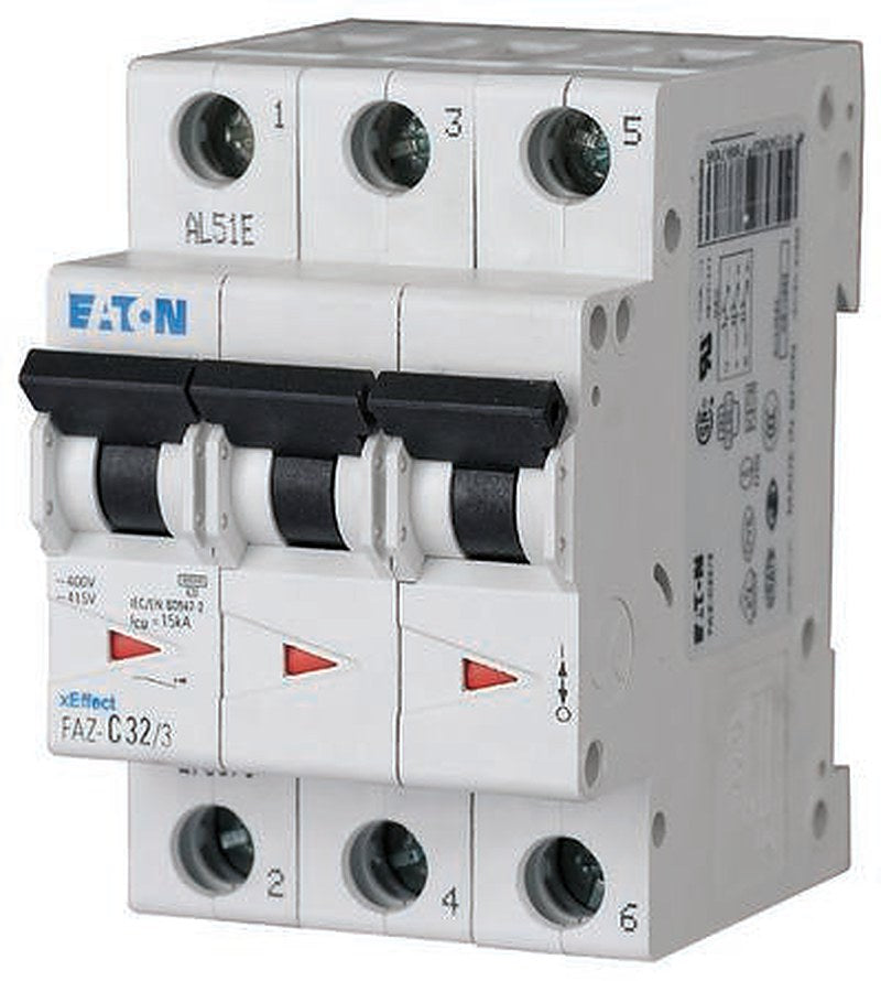 Eaton FAZ Miniature Circuit Breaker, 2-Pole, 500mA, Type D, 240V ac AC, 15 kA Breaking Capacity