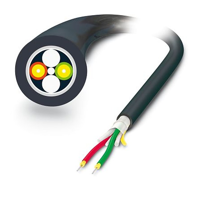 Phoenix Contact PCF Fibre Optic Cable Fibre Optic Cable, 2.2 mm Polyvinyl Chloride, Black, 1 m