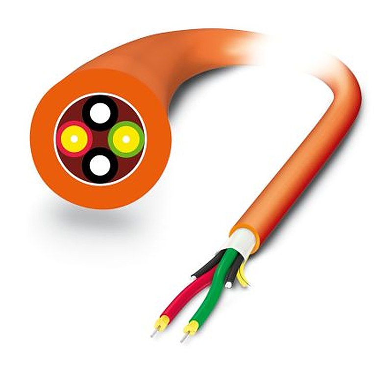 Phoenix Contact PCF Fibre Optic Cable Fibre Optic Cable, 2.2 mm Polyvinyl Chloride, Orange, 1 m