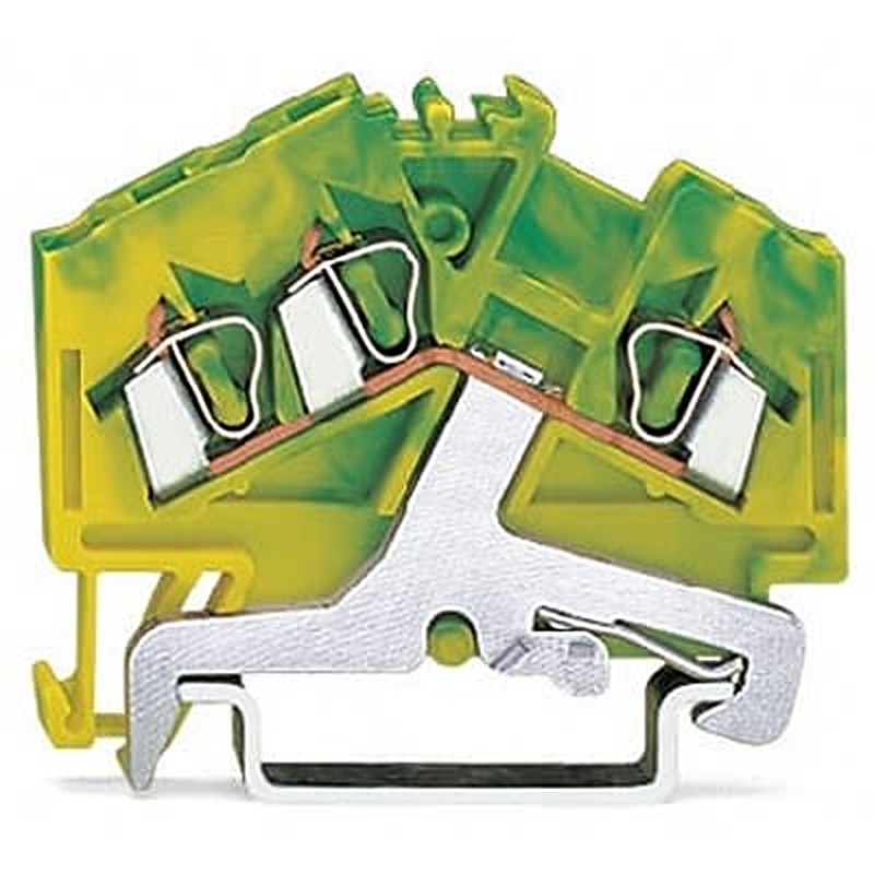 WAGO 280-637-1 280 Series Terminal Block Yellow, Green, 2.5mm², 4-Level, Cage Clamp