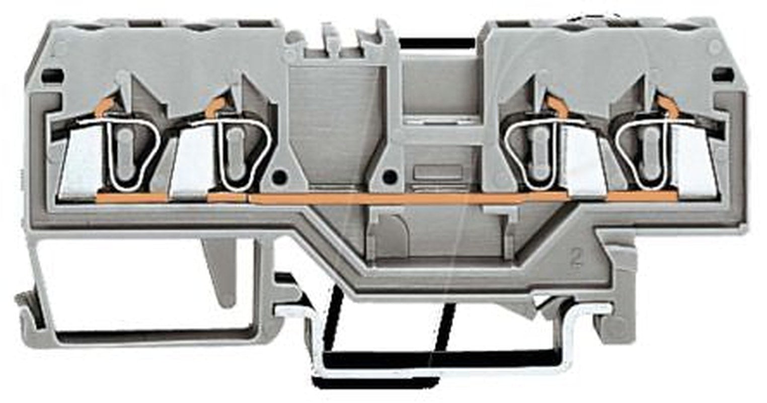 WAGO 280-833 280 Series Feed Through Terminal Block Grey, 2.5mm², 1-Level, Cage Clamp