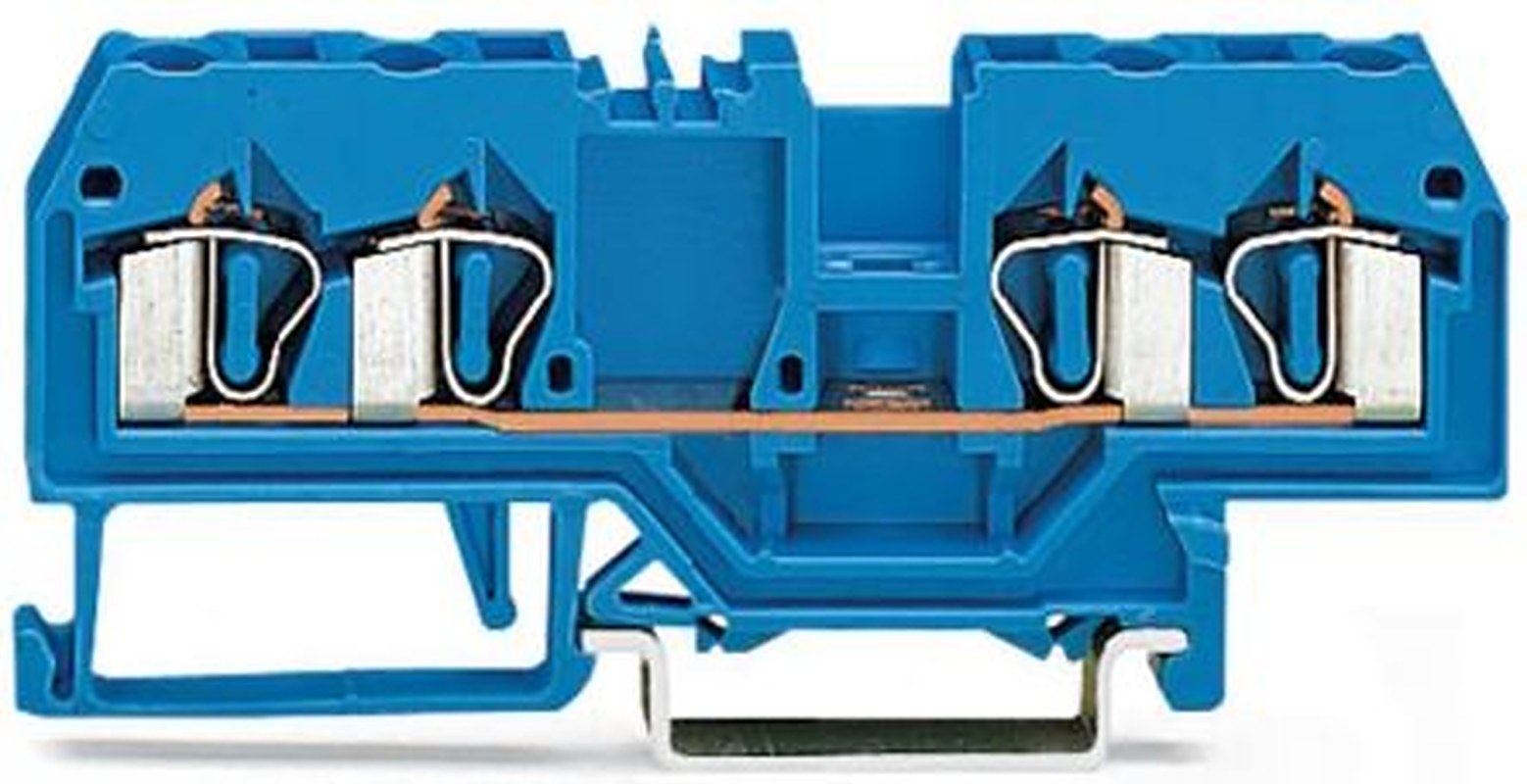 WAGO 280-834 280 Series Feed Through Terminal Block Blue, 2.5mm², 1-Level, Cage Clamp, IECEx/ATEX