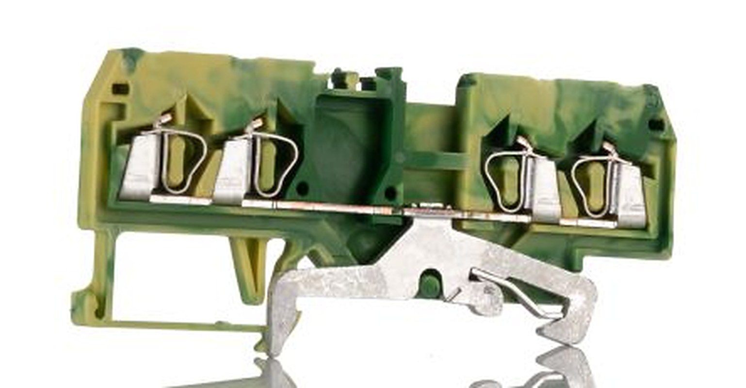 WAGO 4-Way DIN Rail Earth Block, 2.5mm², 12AWG, 28 AWG Wire, Cage Clamp, Polyamide Housing