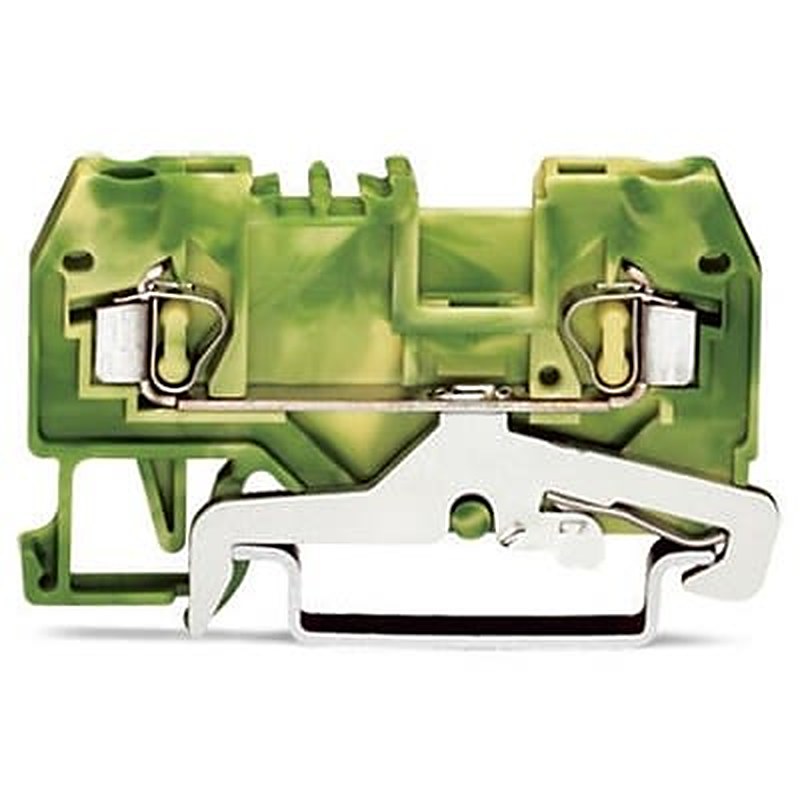 WAGO 280-907-1 280 Series Terminal Block Green, Yellow, 2.5mm², 1-Level, Cage Clamp