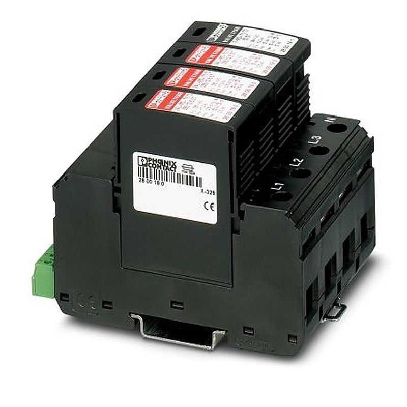 Phoenix Contact 3 Phase Surge Protector, 50 kA, 250 V ac, DIN Rail